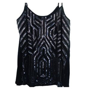 Express Black Sequin Tank Top